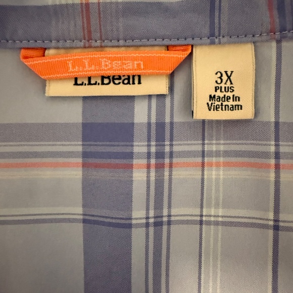 L.L.Bean Women’s Plus Long Sleeve Button Down Plaid Blouse Shirt Size 3XL - Picture 6 of 7